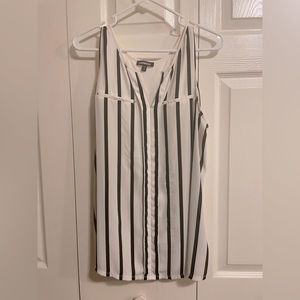 Express black and white vertical stripe tank
